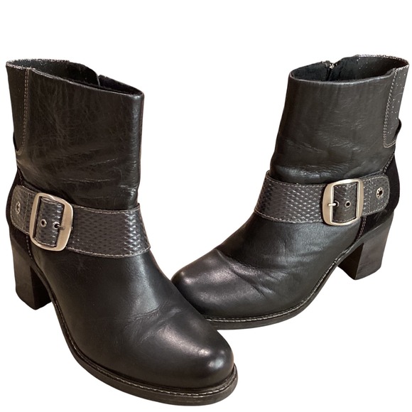 Dromedaris Holly Leather Ankle Boot in Black US Size 9 UK 7 EU 40
